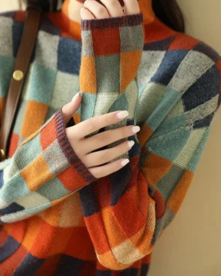 Arvae™ Madi | Luxury Patchwork Turtleneck